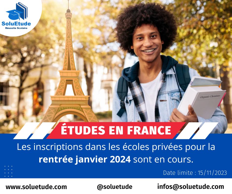 soluetude's tweet photo. 🇫🇷🎓 Étudiez en France dans nos écoles privées partenaires ! 𝗥𝗲𝗻𝘁𝗿𝗲́𝗲 𝗷𝗮𝗻𝘃𝗶𝗲𝗿 𝟮𝟬𝟮𝟰🌟 Contactez-nous dès maintenant pour obtenir plus d'informations sur les programmes et les modalités d'inscription. https://t.co/xjI3lPQe42