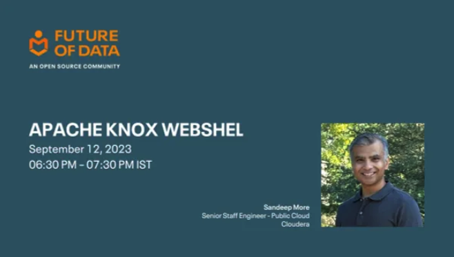 cloudera's tweet photo. Join us for a captivating introduction to #ApacheKnox!
In next week's @Meetup's we will delve into the basics, explore the exciting new Webshell features, and understand its hands-on, real-world applications. https://t.co/fuGL9hLKQk https://t.co/CIC0Ylgeny
