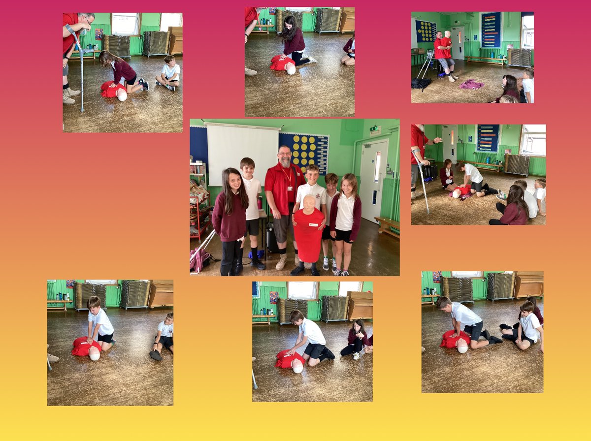 GuildtownPS's tweet photo. Many thanks to David, from the Red Cross, who came to Guildtown to give p6+7 First Aid training. They were learning how to help if a person was not breathing or if they were choking. They practised chest compressions on ‘Annie’. https://t.co/n6QAZ0TQfo