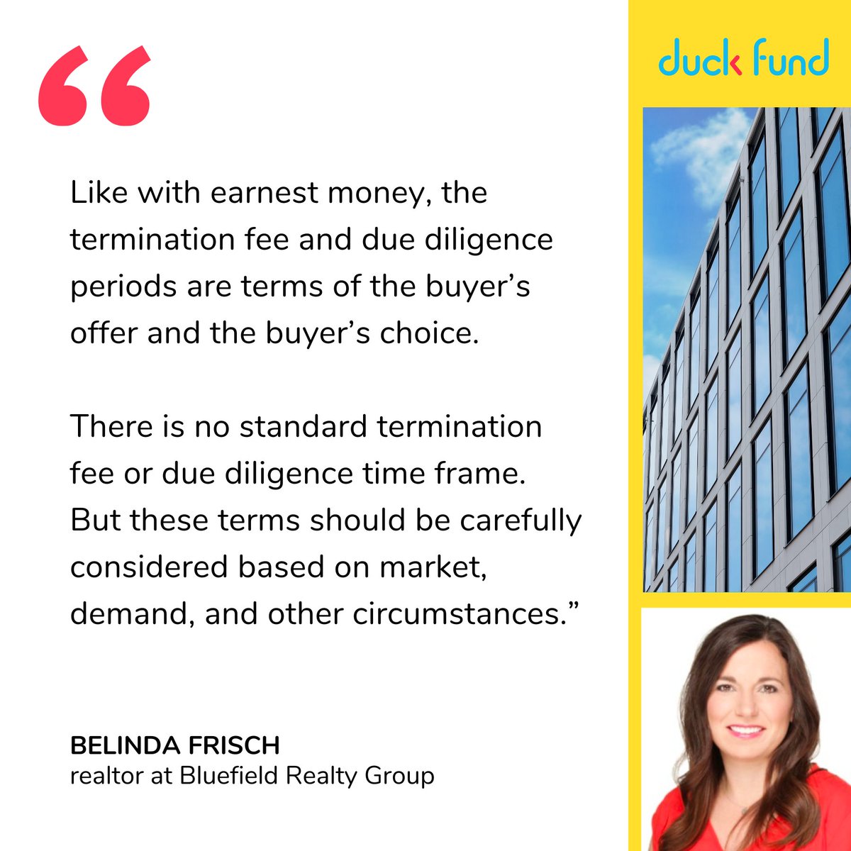 duckfundREI's tweet photo. 💡 Realtor's Tip!

Strategize due diligence fees: Belinda Frisch, Bluefield Realty Group, advises considering market, demand, and factors. The fee reflects buyer's commitment.
👉 Full story: https://t.co/iLRulv8zq1

#DueDiligence #RealEstate #Duckfund #commercialrealestate https://t.co/1savYUsu6h