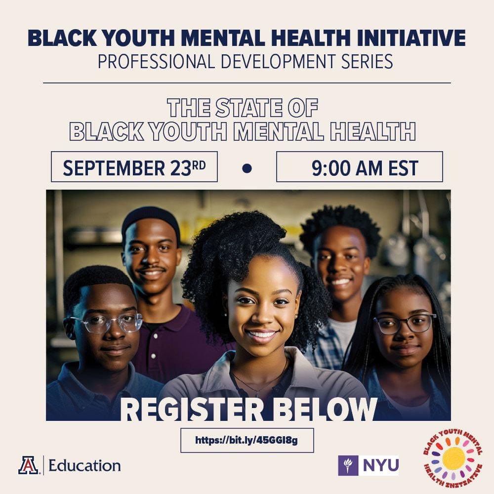 Join us for the first of many *FREE* opportunities regarding Black youth #MentalHealth #SCCHAT #BlackMentalHealthMatters #AntiracistSC