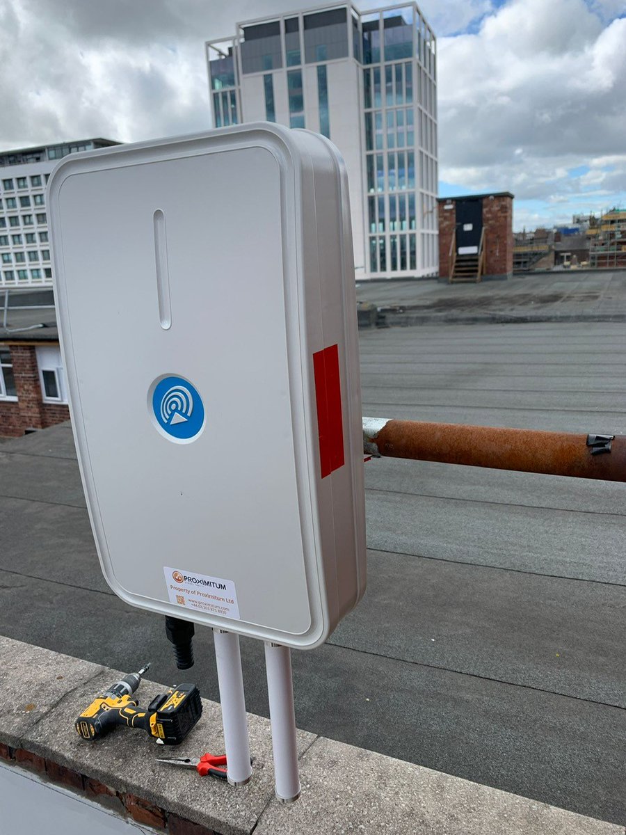 Proximitum's tweet image. Just your average day fitting a 5G router on top of a high building!

Our weatherproof boxes allow us to install 5G routers securely and safely. Very handy for city buildings!

To find out more, get in touch with the team.

#WeatherproofRouter #5GRouter #RouterProtection