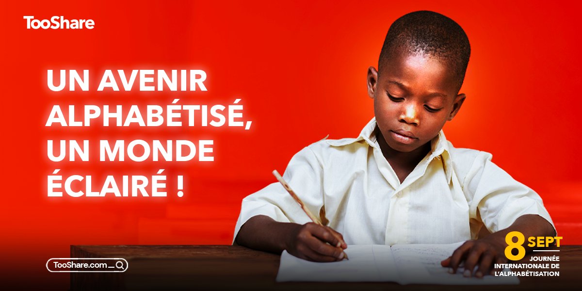 tooshare_africa's tweet photo. Chaque lettre compte, chaque mot transforme ! Rejoignez-nous pour célébrer la Journée Internationale de l'Alphabétisation et ensemble, construisons un monde où l'éducation est accessible à tous.🌍📖

#Tooshare #Alphabetisation #Reseaudepartage #Partagedeconnaissance https://t.co/JQnAWbJrv1