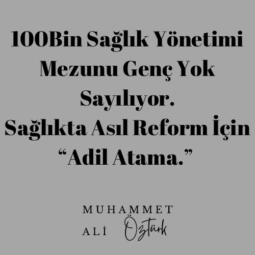 06muhammetali_'s tweet photo. 👉100 Bin Sağlık Yönetimi Mezunu Genç Kadro Bekliyor.

Sağlıkta asıl Reform için.👇

SağlıkYönetimine AdilKadro https://t.co/JBPYSUaJpE
