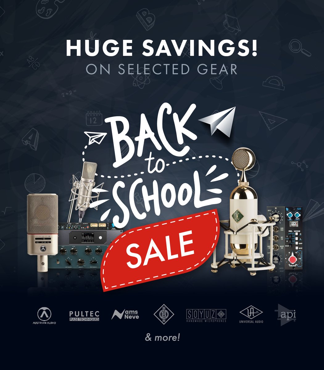 Our Back to School Sale is now LIVE!🙌✏️🤓

Featuring a sweet selection of enticing deals on open-box and new items, including gear from Neve, API, Retro instruments, Soyuz Microphones, Neumann and more! 

Shop Deals: bit.ly/3r33oRg