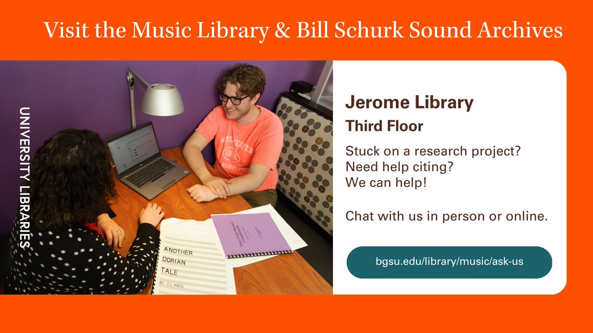 While what we have is great, this is just a reminder that our staff can help you with music-related issues in person or online: bgsu.edu/library/music/…
