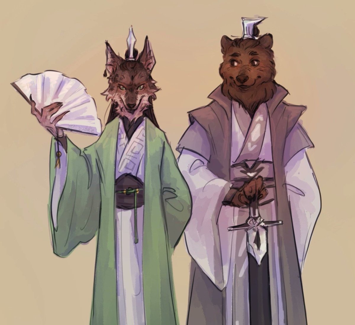 #qijiuweek2023 
День 1- animal transformation 🐺🐻

Рисовать на сломанном планшете конечно то ещё удовольствие но я их люблю поэтому терпим терпим