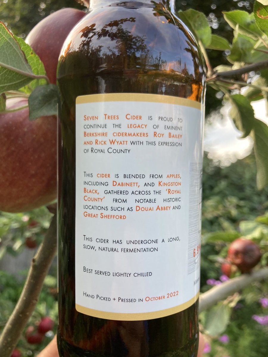 SevenTreesCider's tweet photo. Seven Trees Cider proudly present ‘Royal County’.
#MadeinReading a full-juice cider packed full of Berkshire apples including Kingston Black & Dabinett.
@Readingbeerfest @ReadingCAMRA @WBCAMRAcider @SoxonCAMRA @CAMRA_APPLE @CamraBSE
@QuaffableRdg https://t.co/WmNAyTlxqf