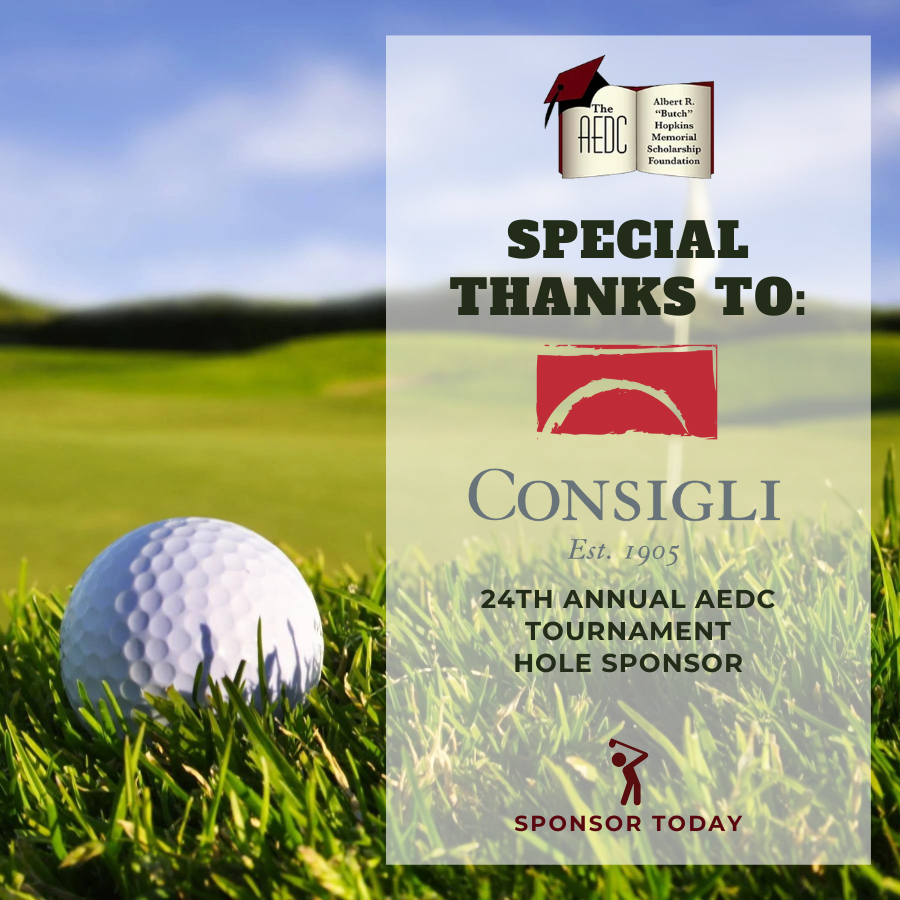 aedcgolfdc's tweet photo. @aedcgolfdc would like to express our sincere thanks to @Consigli1905 for sponsoring our 24th Annual AEDC Albert R. “Butch” Hopkins Memorial Scholarship Foundation Golf Tournament!

Learn more about sponsorship opportunities today: https://t.co/09hTreUtgZ
.
.
.
#AEDC #AEDCGolfDC https://t.co/TrO0toKFAh