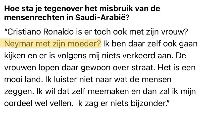 Het Nieuwsblad dat Benzema verwart met de moeder van Neymar, beter wordt vandaag niet.

Carrasco: “Als je ziet dat Cristiano daar met zijn vrouw is en een gewoon leven heeft. Nu Neymar, Benzema,…”