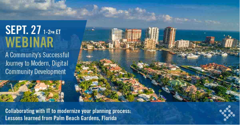 APA_Planning's tweet photo. Is innovative technology and team collaboration crucial to solving your local government's largest challenges? Join David Crump and Samantha Morrone, of Palm Beach Gardens, FL, as they share how modern technology has streamlined their community development process. #sponsored
