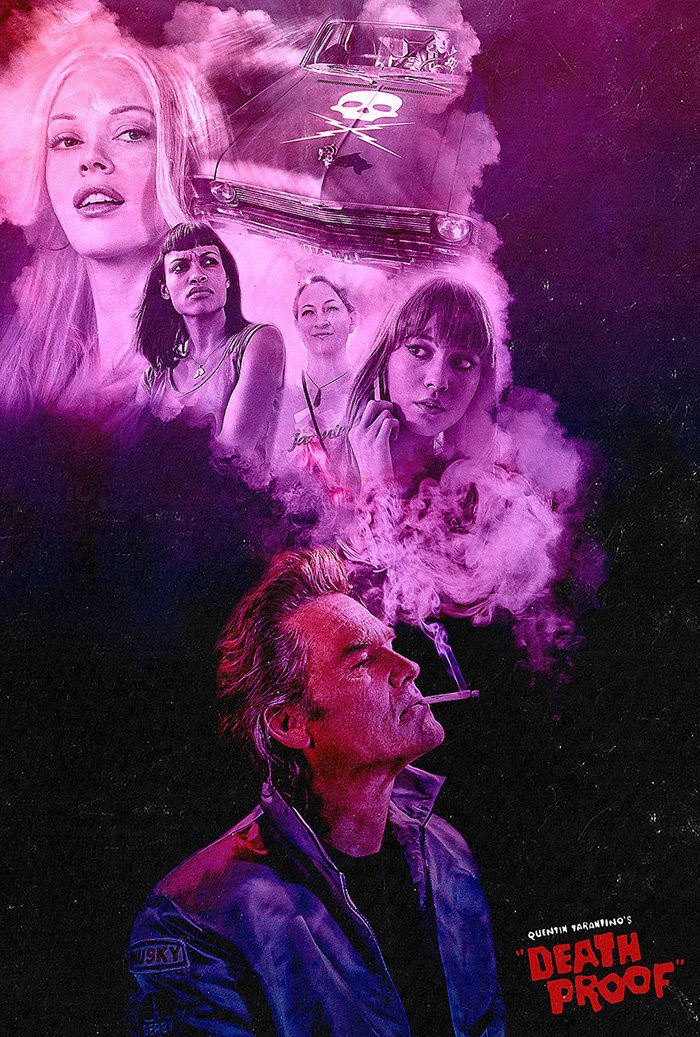 creepyduckart's tweet image. My alt poster for the excellent #deathproof 🚗🩸🩸#digitalart #grindhouse #tarantino