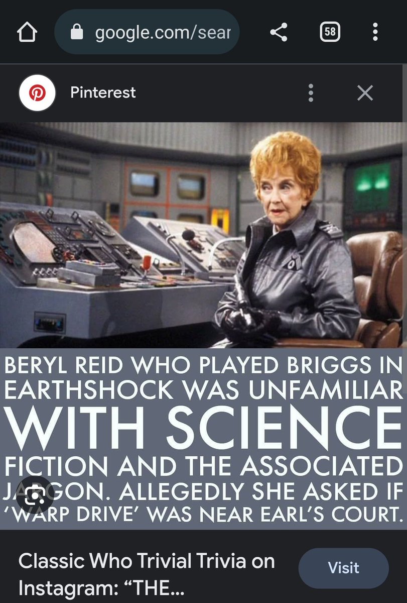 Prof_Quiteamess's tweet image. ffs this kind of thing winds me up. She cracked *jokes* about Warp Drive sounding like an address in the suburbs.
Did she enjoy it? Grimwade worked them all like dogs no one had a laugh shooting #Earthshock.
Did she know what an antimatter containment field was? Well did Davison?