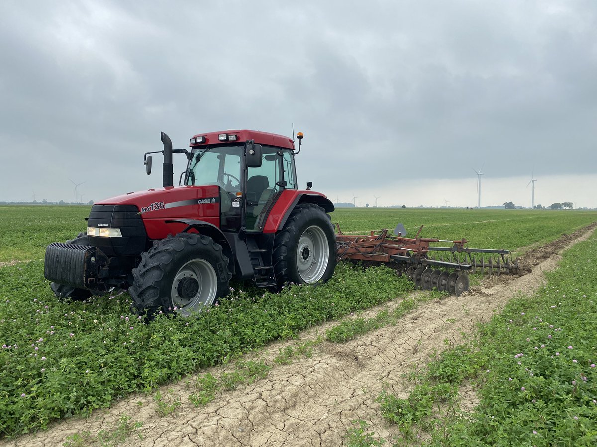 It’s been a productive day picking up cover crop seed with my helper and getting some drain tile worked down