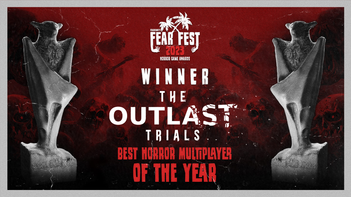 TheRedBarrels's tweet photo. #TheOutlastTrials ait reçu le prix du meilleur jeu multijoueur d'horreur de l'année à Fear Fest: Horror Game Awards 2023! Merci à nos joueurs qui ont voté et pour le soutien que vous avez apporté à notre équipe tout au long du développement du jeu! 
Merci également à @Feardemic https://t.co/rji7DuVymG