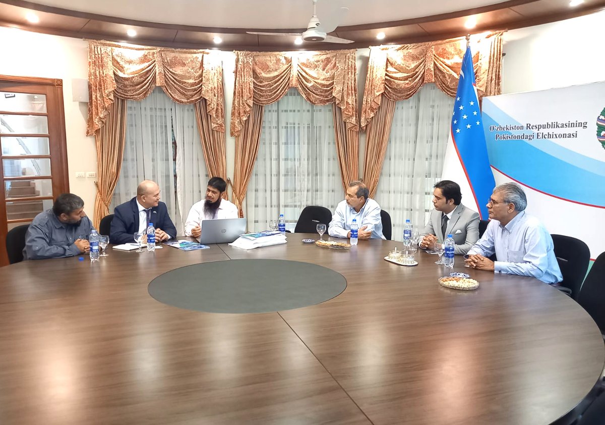 MMuhamadShahbaz's tweet image. Exciting business meeting with worthy ambassador of Uzbekistan in Islamabad! 📷📷📷
We had a fantastic meeting with His Excellency, the ambassador of Uzbekistan at the Embassy of Uzbekistan in Islamabad! 
#EmbassyVisit #Uzbekistan #Pakistan #TradeProspects #CulturalExchange
