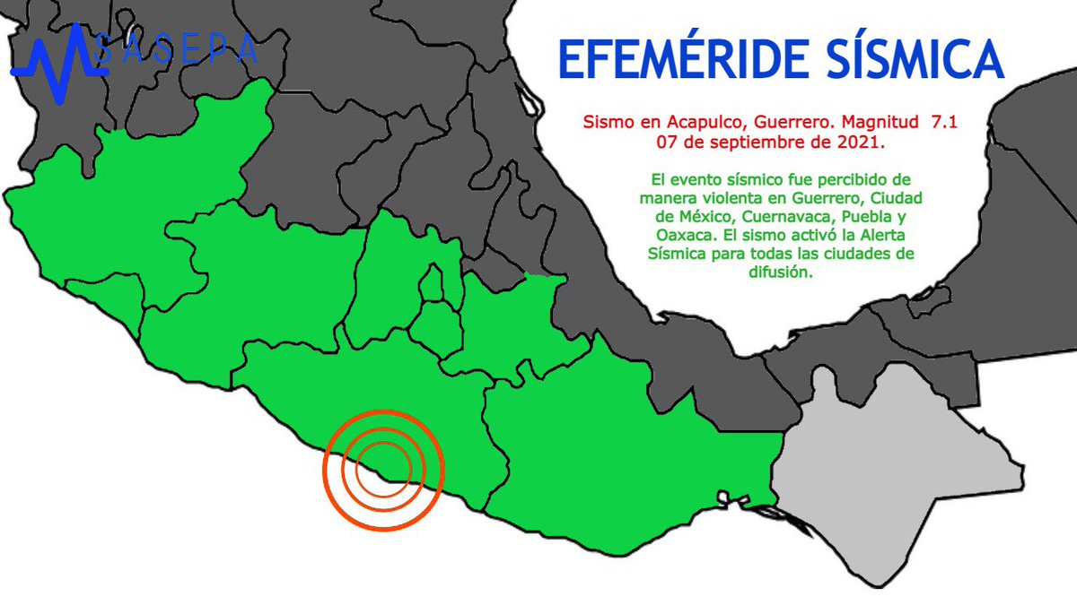 EmixPoloSismos's tweet photo. #EfemérideSísmica 20:47 hrs. 
#Sismo en Acapulco, Guerrero. M. 7.1.

#UnDíaComoHoy, #SASEPA. https://t.co/0O2Qc7WLZ0