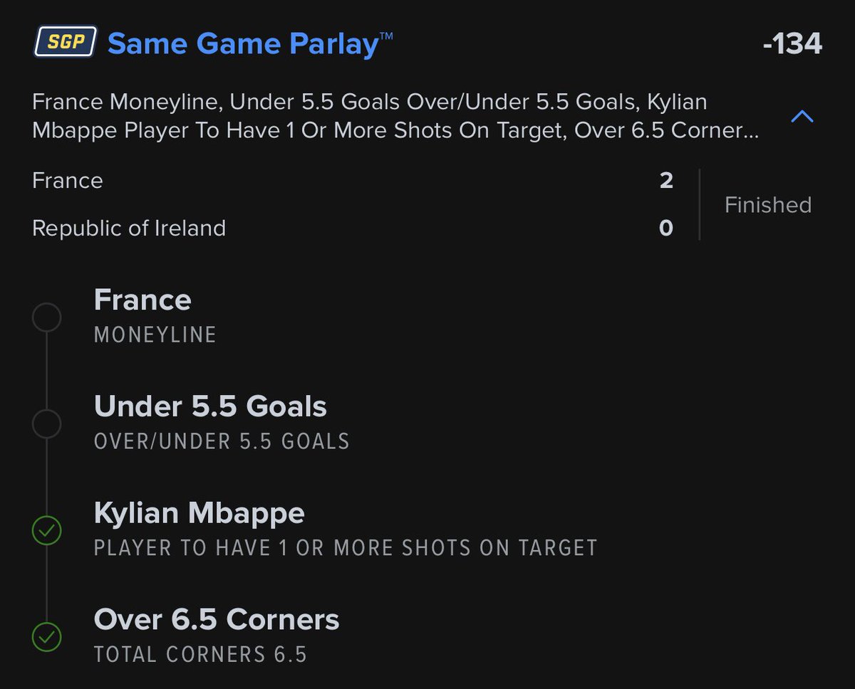 ✅✅ Ireland @ France SGP

10-0 on these soccer builders!!
Absolutely insane momentum on the 🐧🚂

Show love if you tailed y’all, unreal ❤️

#GamblingX