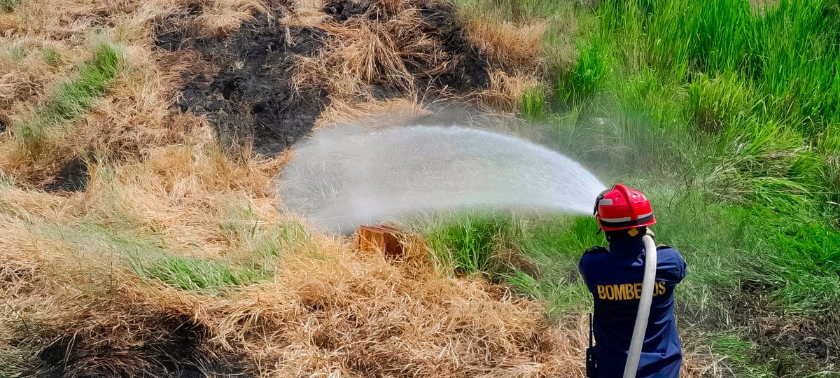 floridabomberos's tweet photo. En la #tarde de este #jueves, el #CBVF atendió el #reporte sobre una quema de #coberturavegetal y #residuossólidos, cerca de los #barrios #Mesetas2 y #Villa #Sofía de #Girón.

Las #llamas alcanzaron a #consumir aproximadamente 300 mts.² de #vegetación, sin afectar las viviendas. https://t.co/GAufcYtKL1