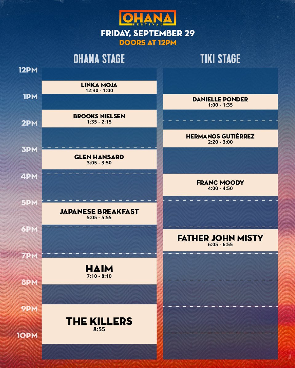 Ohana Festival schedule