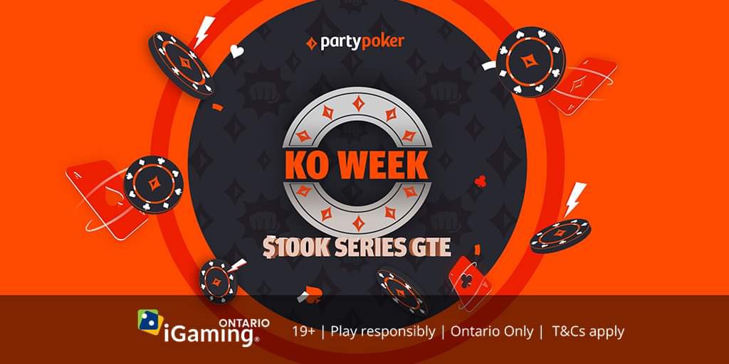 PartypokerOn's tweet photo. 📢 New series coming to PartyPoker Ontario! 

Starting Sept 10th, dive into the KO Week with over $100K GTD! 🥊💰

🗓 10th-18th September.
💵 Buy-ins from $109 or qualify via satellites.
🏆 Battle for a slice of the $100K GTD prize pool!

More Details: https://t.co/wB7jiplKrx https://t.co/lokB0BmBJ6