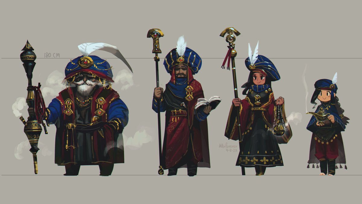 Porforever's tweet photo. Try designing people of the wizard guild located in the desert land. 🧙‍♂️🧙‍♀️🕌🏜️ https://t.co/puL7NoJ7Tk