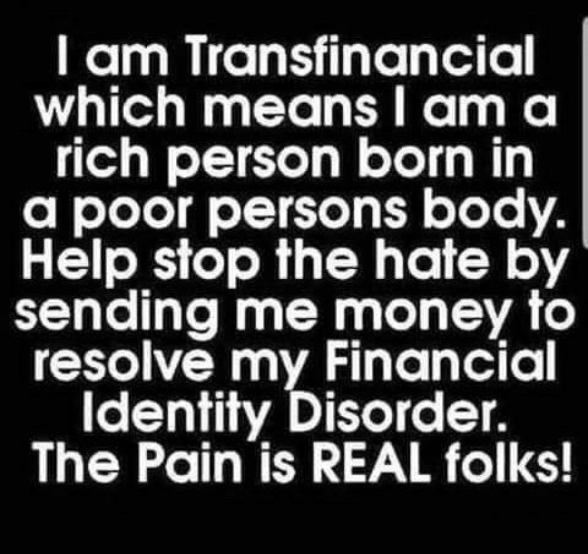 undercover_dq's tweet photo. OMG! 🫧Bubbles🫧says this is hilarious! #Transfinancial #FinancialIdentityDisorder See how stupid this is? #MentalHealthAwareness https://t.co/FLC87JcUjC
