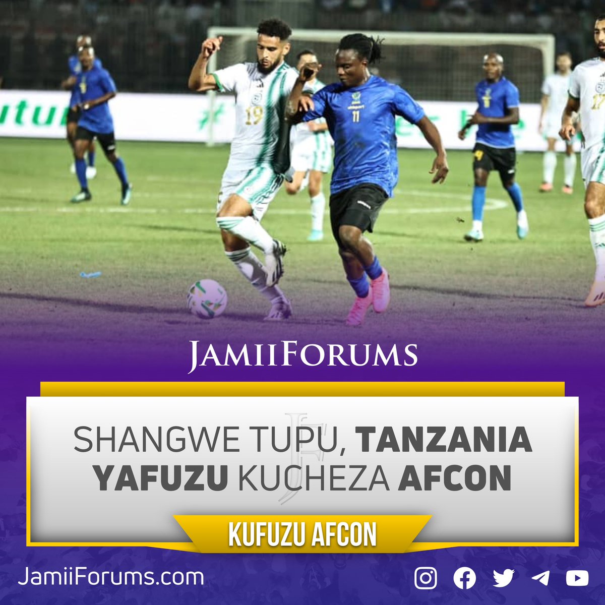 JamiiForums's tweet photo. CAF: SHANGWE TUPU, TANZANIA YAFUZU KUCHEZA AFCON 

Timu ya Taifa ya #Tanzania “Taifa Stars” imeandika rekodi nyingine ya kufuzu kucheza michuano ya Afrika kwa mara ya tatu baada ya kuilazimisha #Algeria matokeo ya 0-0

Tanzania ambayo ilishiriki #AFCON Mwaka 1980 na 2019, imekamilisha michezo ya Kundi F ikiwa na pointi 8 nyuma ya Algeria yenye pointi 16 ambayo nayo imefuzu, #Uganda ina pointi 7, Niger imeshika mkia kwa kuwa na pointi 2

Michuano ya AFCON inatarajiwa kufanyika Januari 13 hadi Februari 11, 2024 Nchini #IvoryCoast

Soma https://t.co/LxCsmyiqNH

#JFSports #JamiiForums
