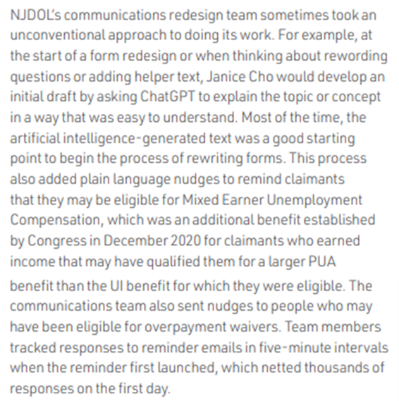 This is the type of thing I was thinking about in the recent 'Brain and Behavioral Sciences' article about 'nudges' and 'S-frames' and 'I-frames'. A lot of 'nudge' type work really helps in the usability of government services - that sounds like a systematic intervention to me!