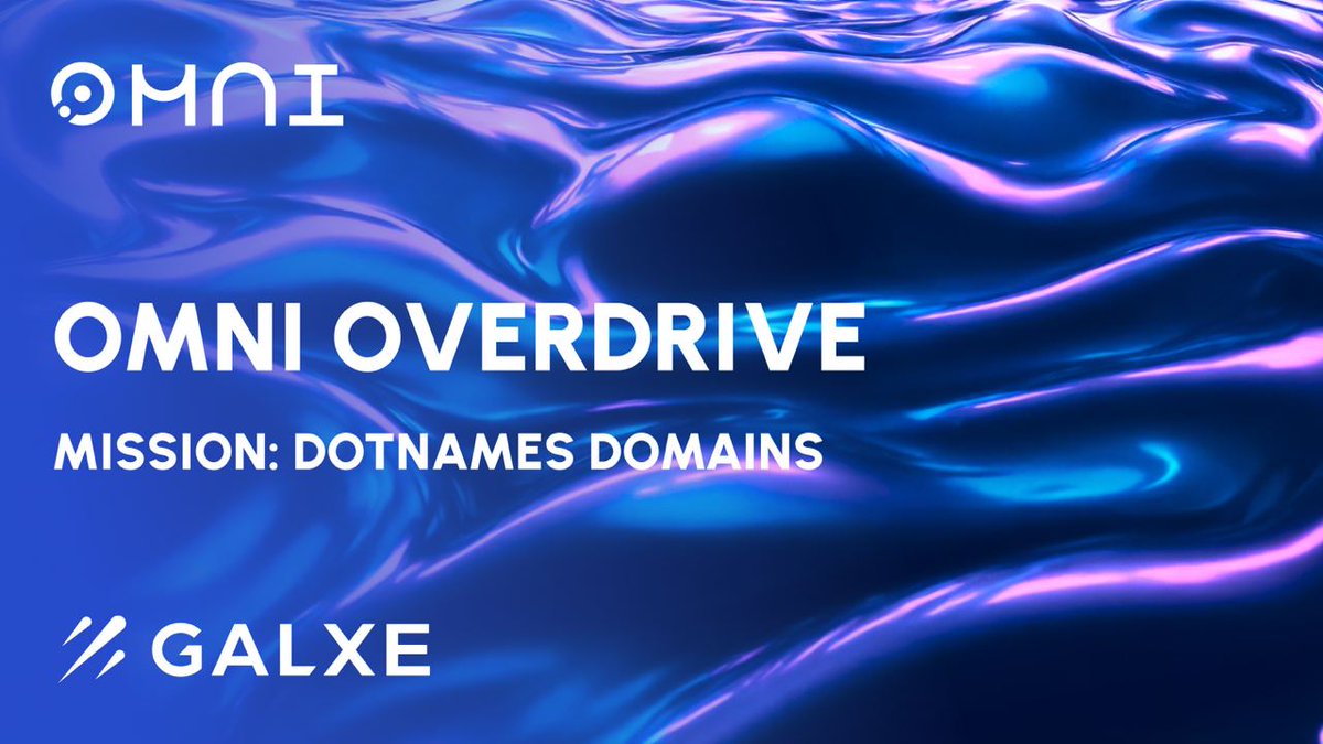 DotNames Domains, blockchain naming services pioneers, has launched Dotomni Domains on OmniOverdrive!

By leveraging Omni, DotNames brings human-readable addresses across all L2s!

Go get your .omni domain and complete the mission available on Galxe: galxe.com/OmniNetwork/ca…