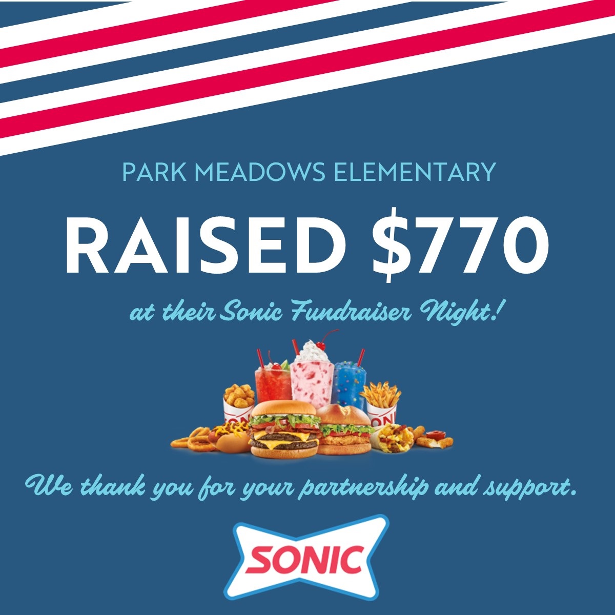 HUGE shout out to everyone who was able to come out to Sonic last night! Thank you for coming out and supporting us!