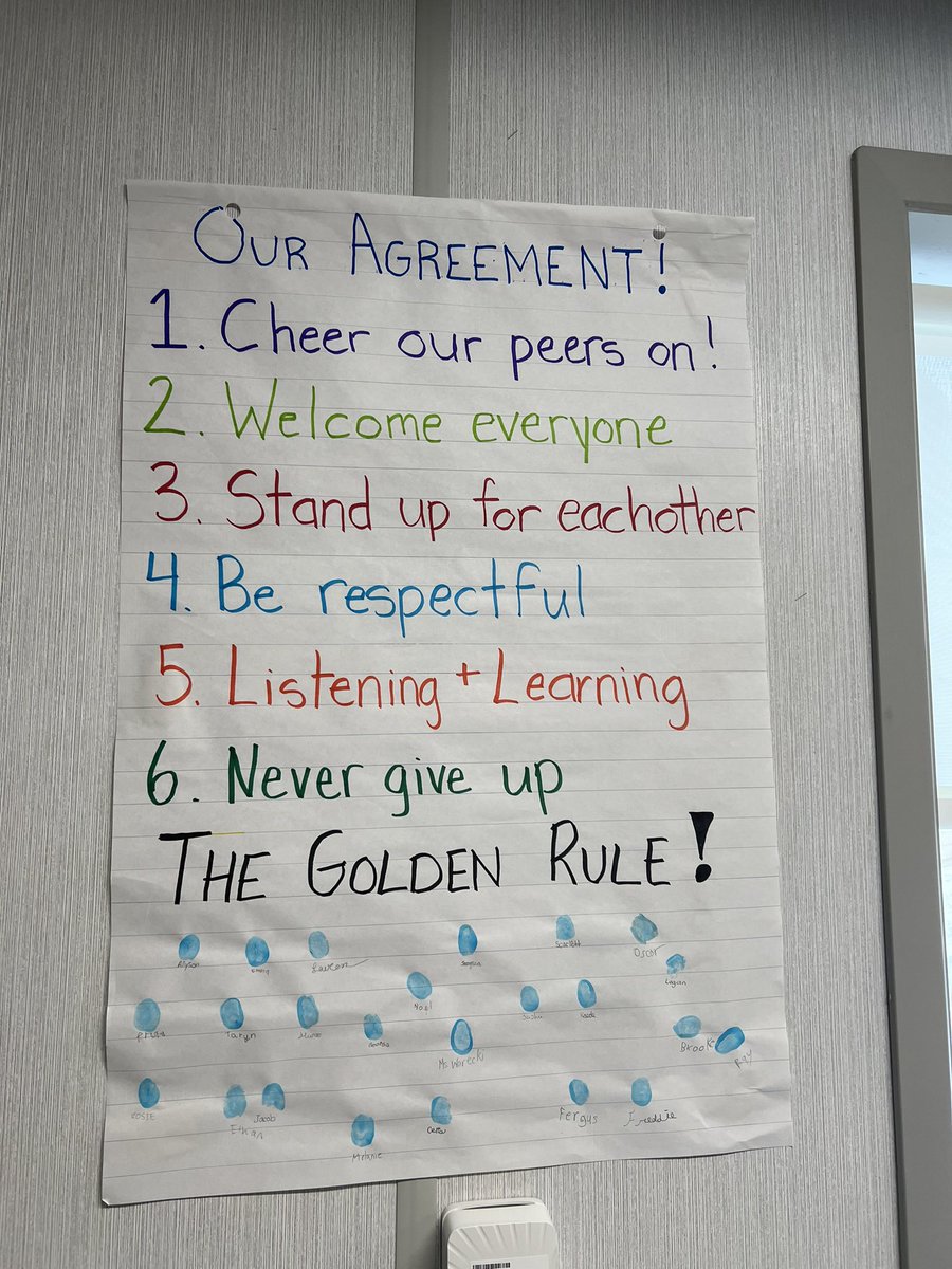 MsWarecki's tweet photo. Day 2 and our class agreement is complete! We can’t wait to start making this class feel like a piece of home! https://t.co/wjC4mmyxSK