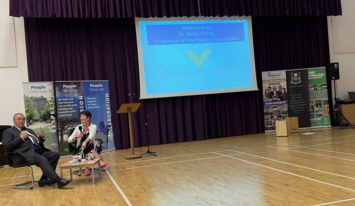 ForbesMaginnis's tweet photo. What a privilege - two inspirational people “in conversation”. Sir Peter Vardy and @lorrainesanda discussing an ambitious, exciting and brave future for @ClacksEducation #ImprovingLifeChances #BeTheChange. So moving to listen to passion, talent and genuine desire to improve lives https://t.co/Jwt6hkApJJ