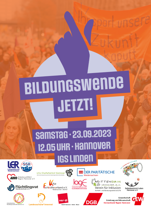 luftfilterjetzt's tweet photo. #Bildungsprotest2023 in #Niedersachsen an 7 Orten:

#Niedersachsen
👉 Mach´ mit, komm´ nach #Hannover!
🗓️23.09.2023
⏲️ 12:05 Uhr
🎯 IGS Linden

Infos auch hier: https://t.co/0qHbx8qfHQ
Newsletter abonnieren hier: bildungswende-niedersachsen-subscribe@lists.fzs.de https://t.co/kbZxpJPK3B