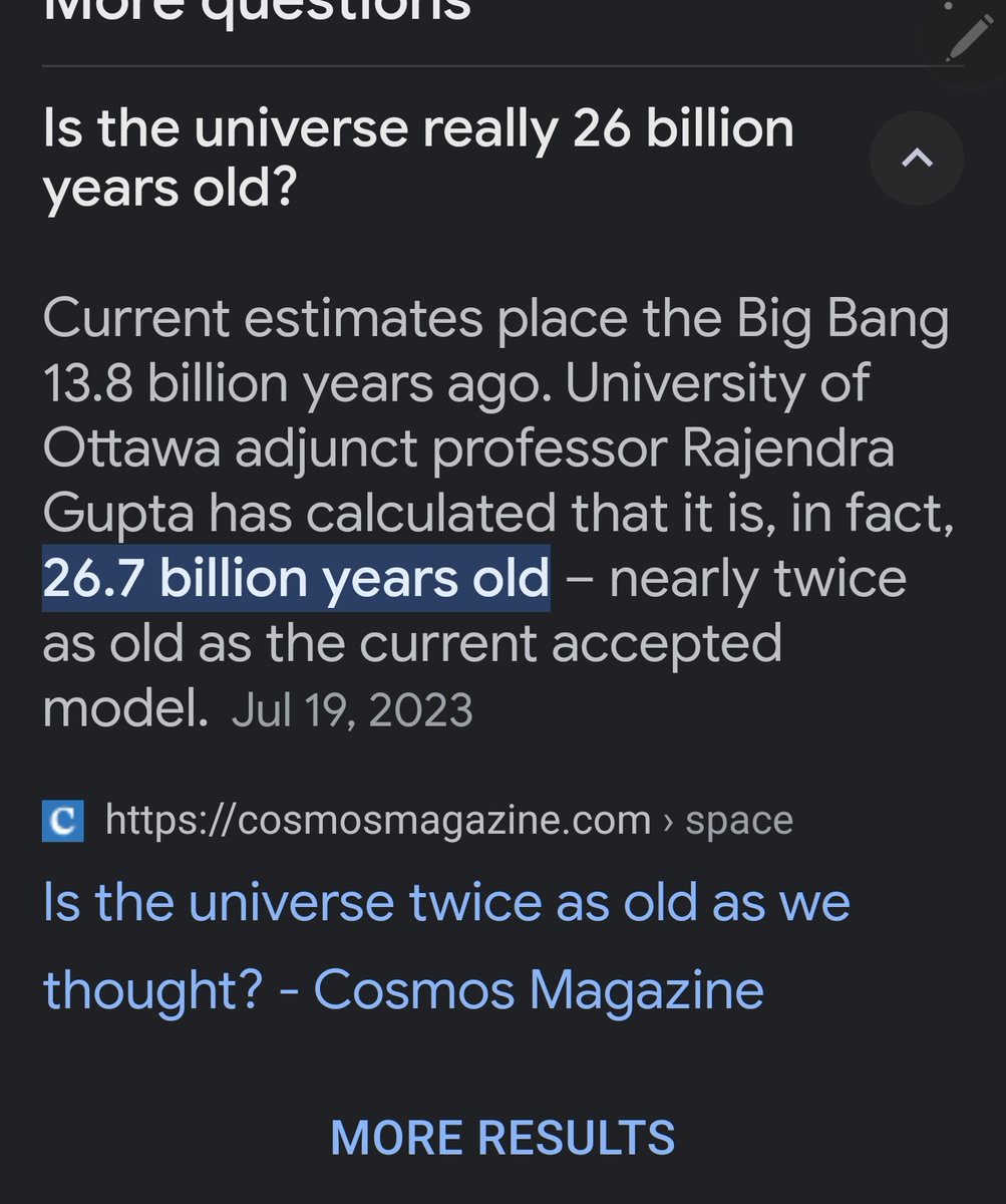 @RudeliusTom Let me get this straight, the universe is now ~13B years old, +- 13B years.