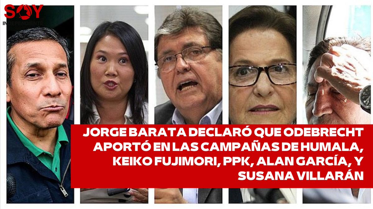 IndependientSoy's tweet photo. 🚨 El exjefe de #Odebrecht en #Perú Jorge Barata declara como testigo en el juicio oral por el caso Metro de #Lima. Barata reconoció que entregó sumas de dinero para las campañas electorales de #Humala, #Fujimori, #Kuczynski, #García y #Villarán 👉🏻 ttps://n9.cl/se8g6 https://t.co/74yQoY2cm9