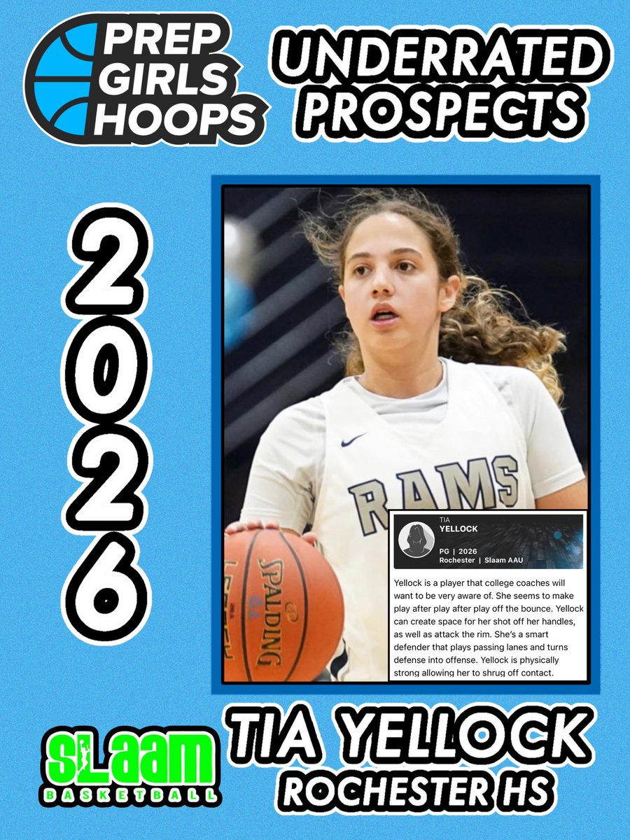 slaambasketball (@slaambasketball) on Twitter photo We see you <a href="/tyellock_11/">Tia Yellock</a>!! Going to have a big year for the <a href="/RochesterGBBall/">Rochester Lady Rams</a> !! #SLAAMFam We see you <a href="/tyellock_11/">Tia Yellock</a>!! Going to have a big year for the <a href="/RochesterGBBall/">Rochester Lady Rams</a> !! #SLAAMFam