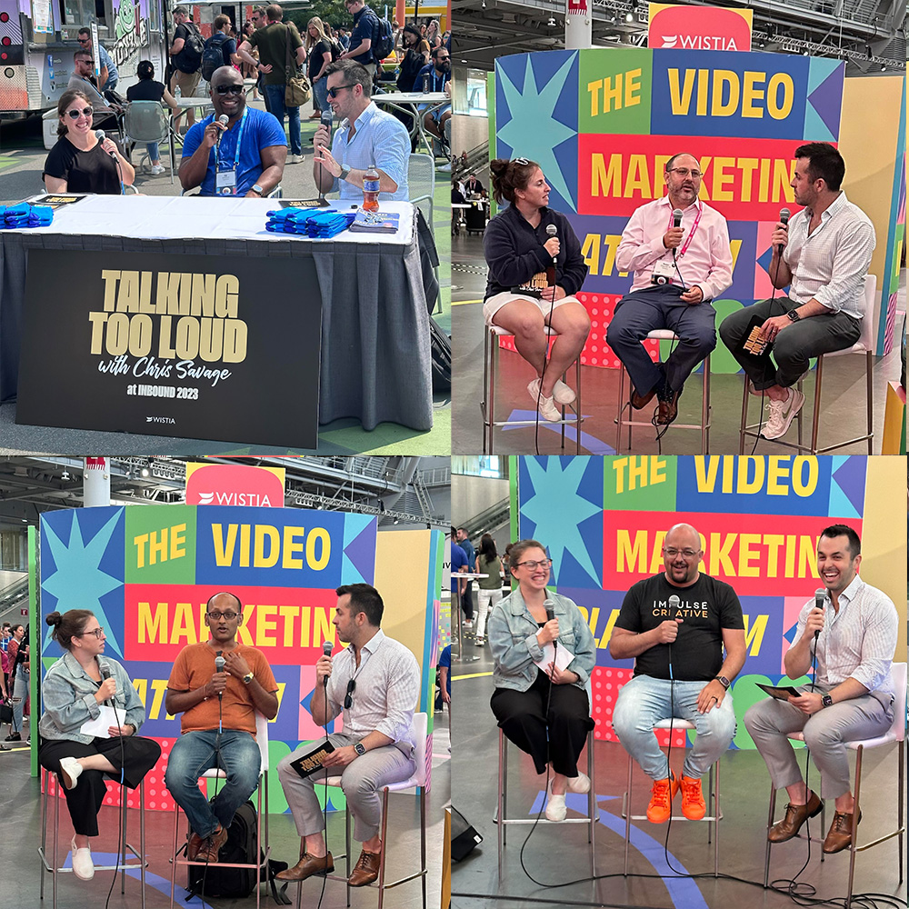 csavage's tweet photo. We're getting so many great rapid fire "Loud Takes" at @INBOUND. Thanks to the leaders who've been joining Sylvie and me to talk just a little too loudly about what has them fired up. Look for these to hit your social media and podcast feeds in the days ahead! #INBOUND23