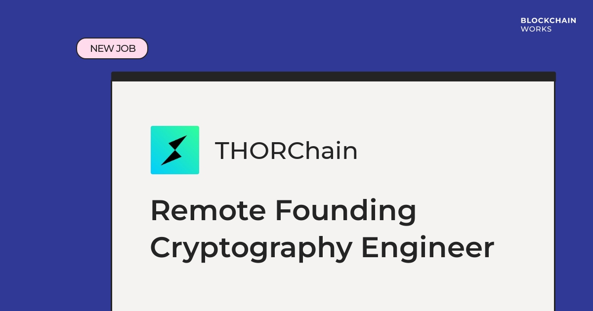 Check out THORChain 🚀

They're looking for a Remote Founding Cryptography Engineer working with Rust, C++ &amp; Cryptography

Apply now or tag someone who would be a good fit! 🙌
blockchain.works-hub.com/jobs/remote-fo…

#remotework #remotejobs #rust