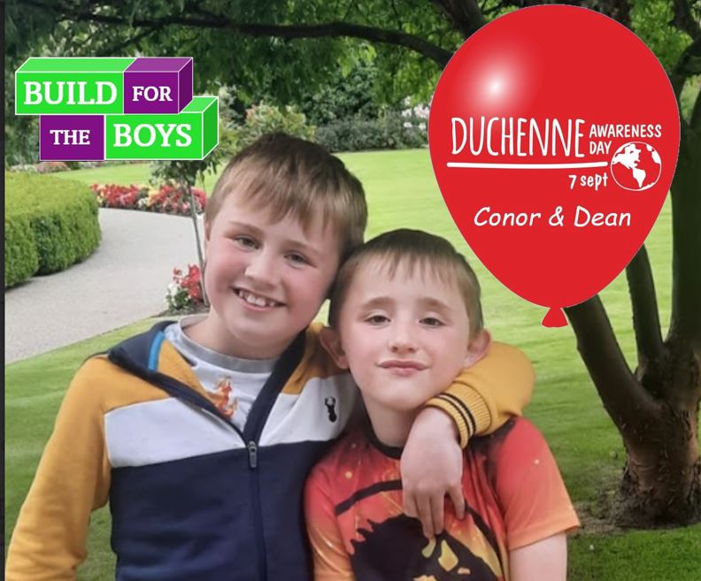 buildfortheboys's tweet photo. September 7th is 'World Duchenne Awareness Day'! This year's special theme is 'Breaking Barriers'. Thank you all for supporting  Conor &amp; Dean overcome the challenges brought by Duchenne each day! 💜💚#buildfortheboys
♥️♥️ #Duchenneawarenessday
#duchenneawareness #endduchenne https://t.co/zByBzW9Dyd
