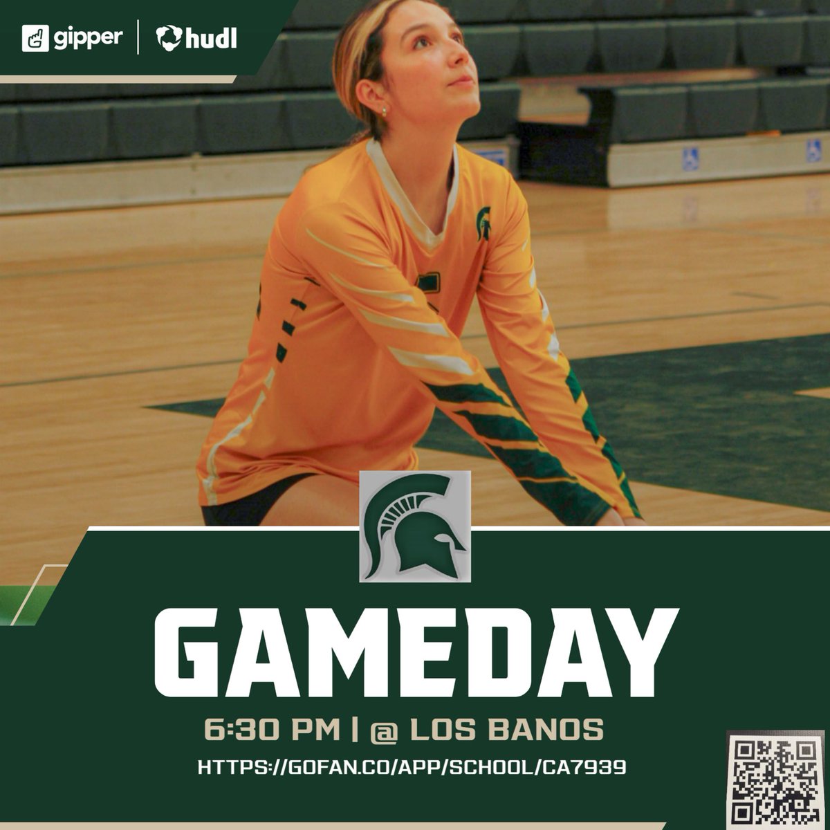 spartanupdate's tweet photo. Game Day! Good luck lady Spartans @ Los Banos. Bleed Green &amp; Gold! https://t.co/D9stRlLqYv