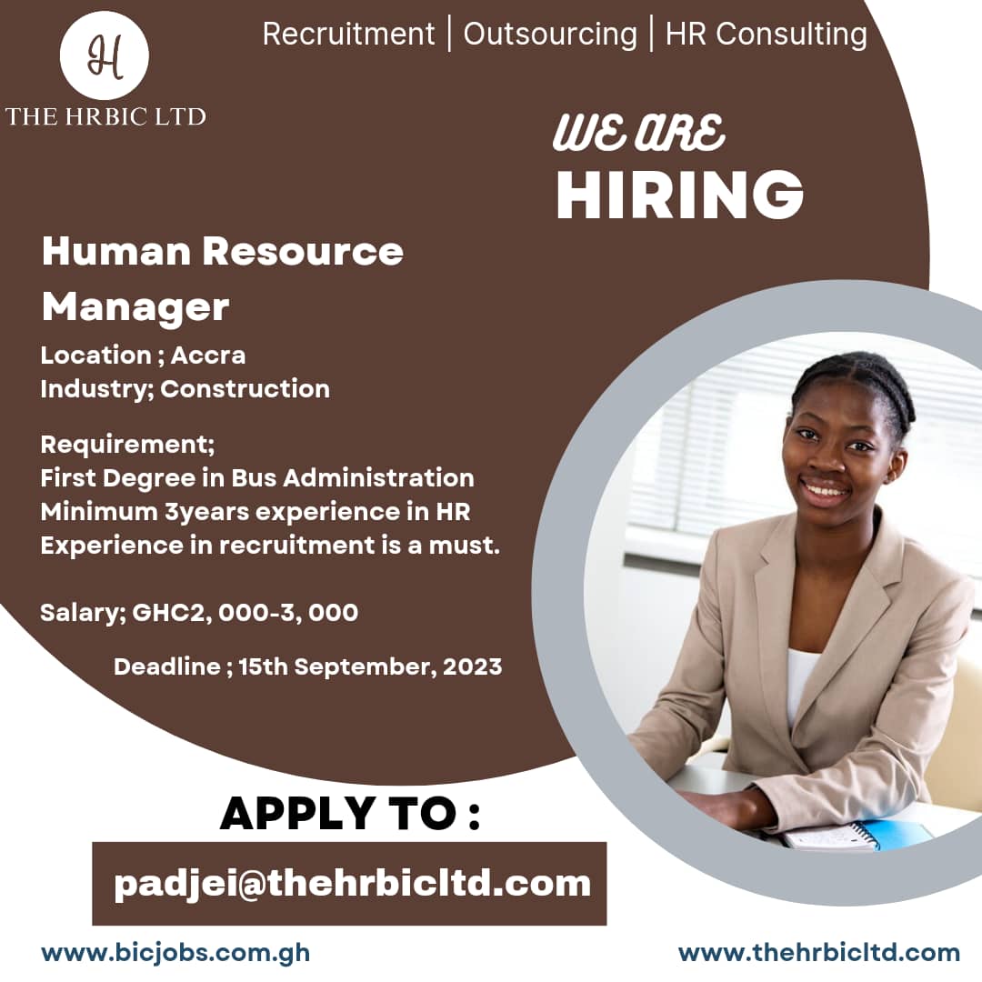thehrbicltd's tweet photo. Hiring ALERT 🚨
Human Resource Manager. Apply to padjei@thehrbicltd.com
#thehrbicltd #hiringnow #hiring #vacancies #ghanajobs #recruitment #septemberjobs #hrcareers https://t.co/1L7ilLL7U0