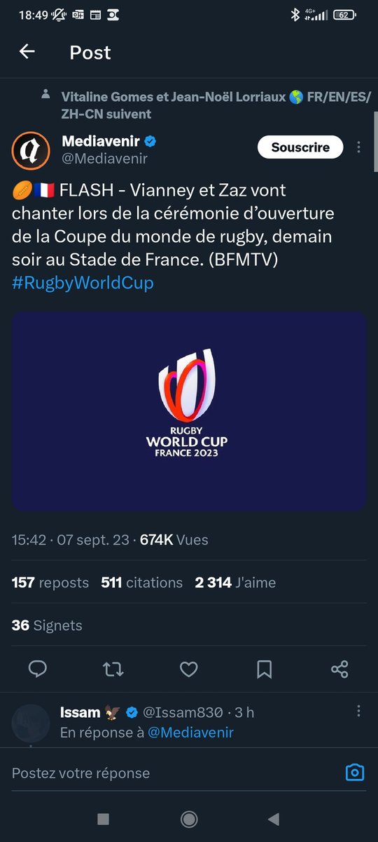 Romain_Octopia's tweet image. Les US ont Madonna et MJ 
La France a Zaz et Vianney 
Mais comment on va se sortir de la?? 
Vive la France 
#RugbyWorldCup #rugbyworldcup2023
