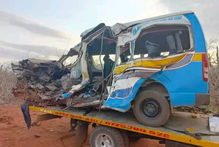 GabrielMwakoma's tweet photo. 13  people have been reported dead and others injured in  a road accident at NDII area in Taita Taveta County  along  the Nairobi – Mombasa Highway.

 Voi OCPD Bernstein Shari  has confirmed noting that  the Nissan Shuttle Matatu  collided head-on with a Lorry. https://t.co/V8L9bPqxEo