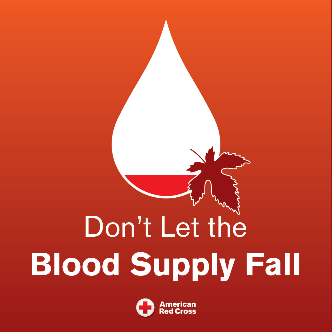 Don't LEAF the blood supply in a crunch: Fall back in to the habit of donating and give more life. Our next blood drive is Thursday, September 14 from 10am-4pm at the Vadnais Heights Commons. Schedule your appointment with the Red Cross at cityvadnaisheights.com/blooddrive