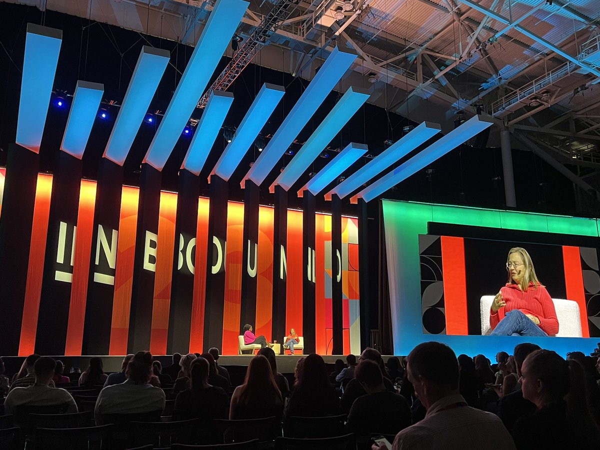 BEYOND excited I got to sketchnote in person for <a href="/kimballscott/">Kim Scott</a> and @DrTinaOpie at #INBOUND23