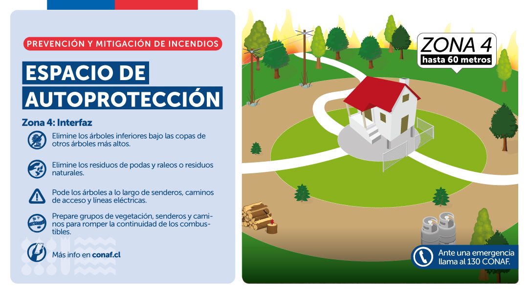 Preparar la casa 🏡 durante todo el año es clave! ➡️Zona 4 del #EspacioDeAutoprotección ✅Elimine los árboles bajo las copas de otros 🌳 más altos. ✅Elimine los residuos de podas y raleos o residuos naturales. 📲bit.ly/3GJIdGZ