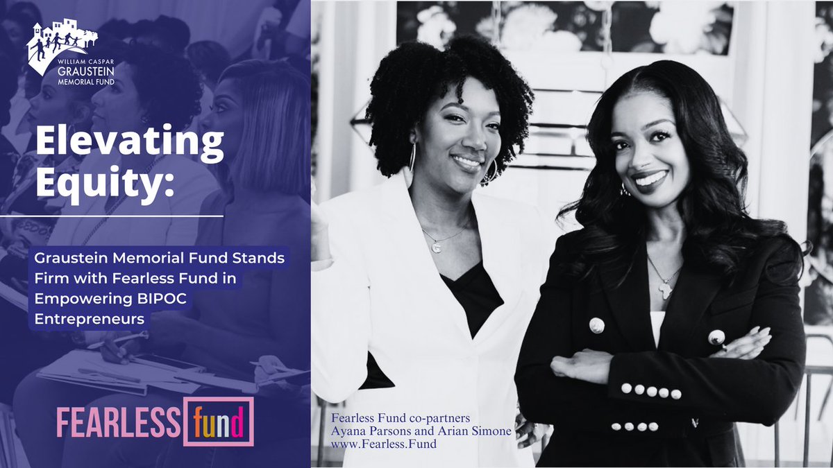 The William Caspar Graustein Memorial Fund stands in solidarity with the <a href="/FearlessFund/">FearlessFund</a> and its commitment to ensure opportunity and financial resources for BIPOC entrepreneurs.

More in our blog post. wcgmf.org/justice-litera…

#Equity #FearlessFund
