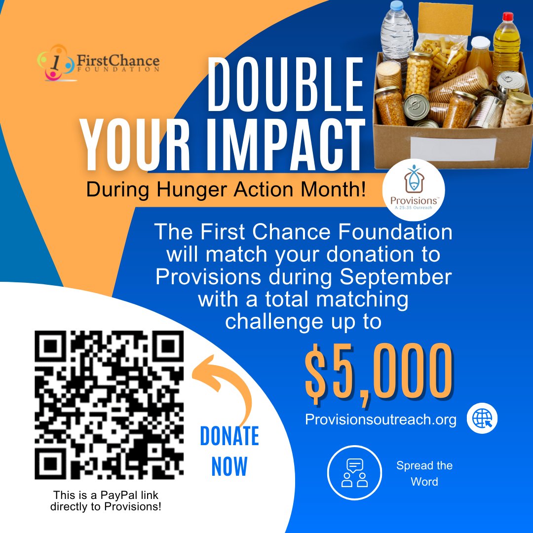 Provisions2535's tweet photo. It's Hunger Action Month! Please support our local hunger relief organization Provisions Outreach, the Bulverde food pantry! Double your impact now by helping us reach our $5000 goal that will be matched by First Chance Foundation! Thank you!!
#donate @FirstChance1 https://t.co/MQcxSlRdmt