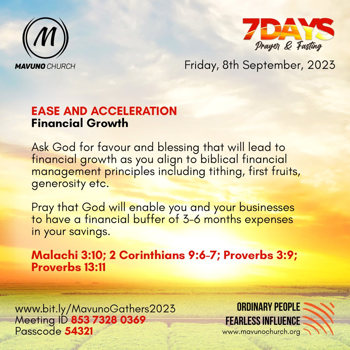 MavunoChurchKRd's tweet photo. Friday prayer point, #EaseAndAcceleration in Financial Growth. https://t.co/UnLTq8ApaQ